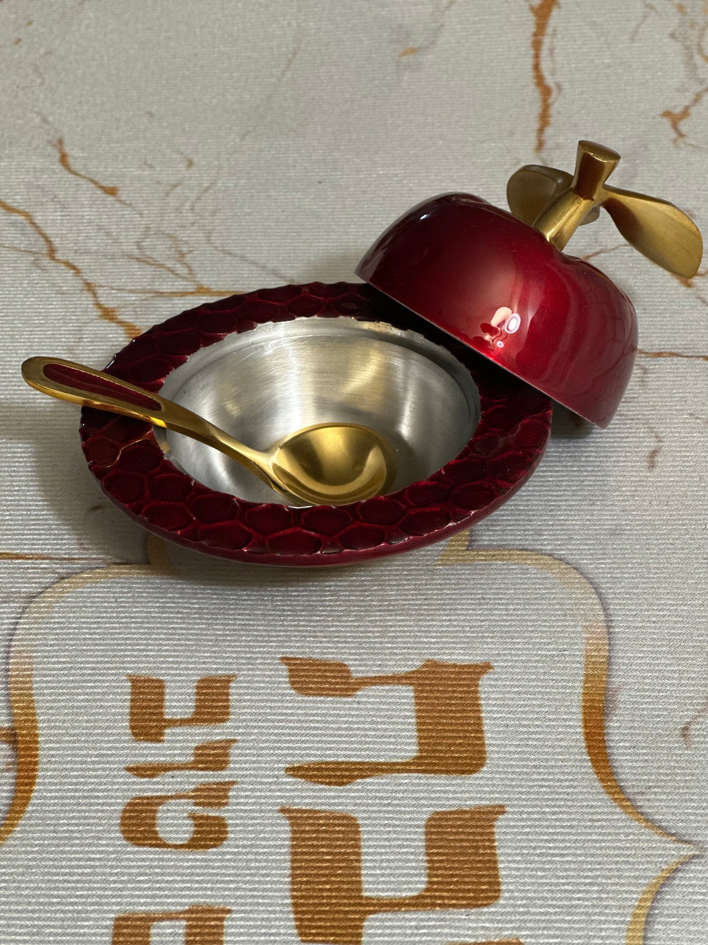 Aluminum Apple Honey Dish
