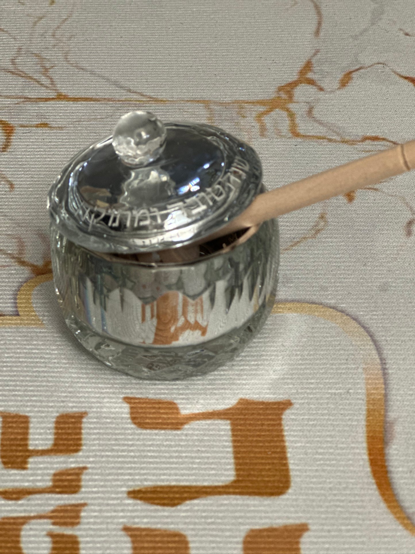 Elegant Crystal Honey Dish