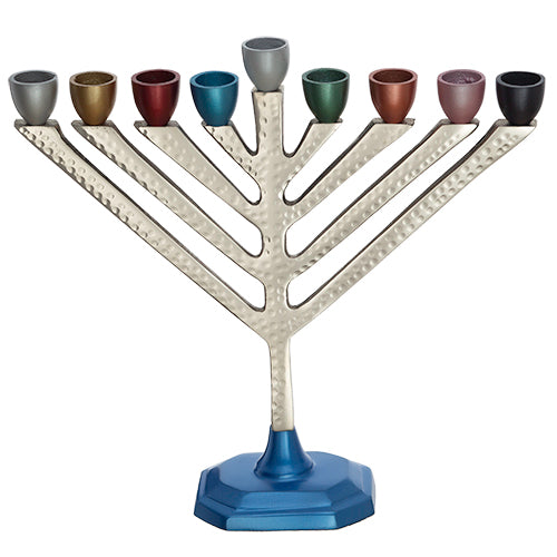 Hammered Aluminium Menorah