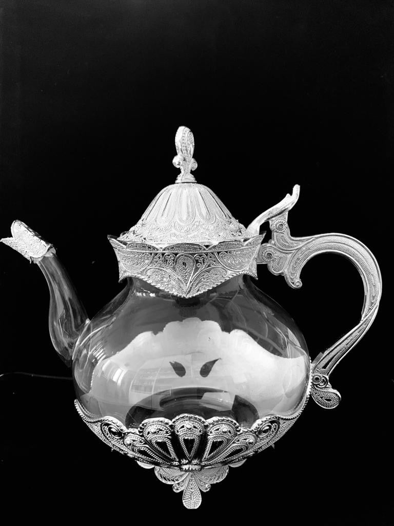 Hadassah's Silver & Clear Glass Teapot (5060109795463)