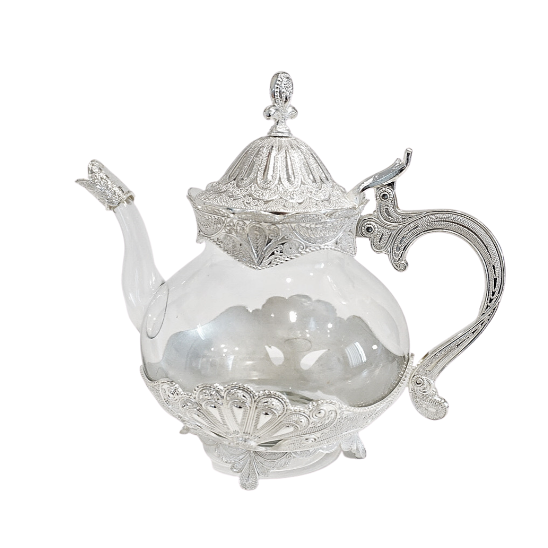 Hadassah's Silver & Clear Glass Teapot (5060109795463)